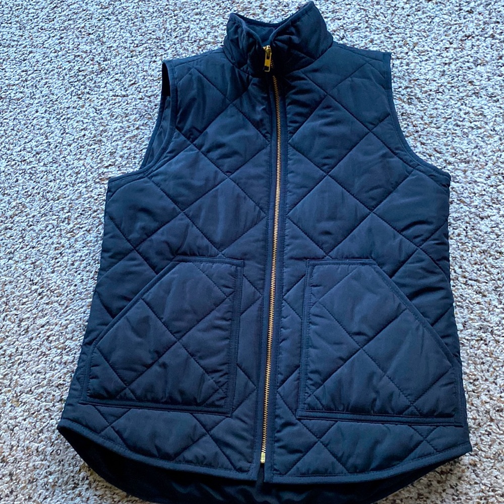 J. Crew Mercantile preppy puffer Vest jacket Woman’s Quilted Black XS